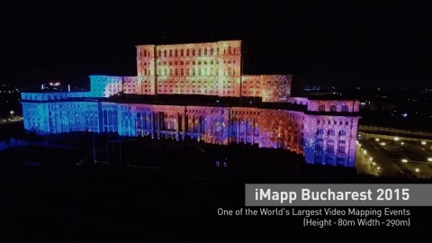 At the iMapp Bucharest 2015, one of the world's largest video mapping events, held in Romania, 104 u ... 