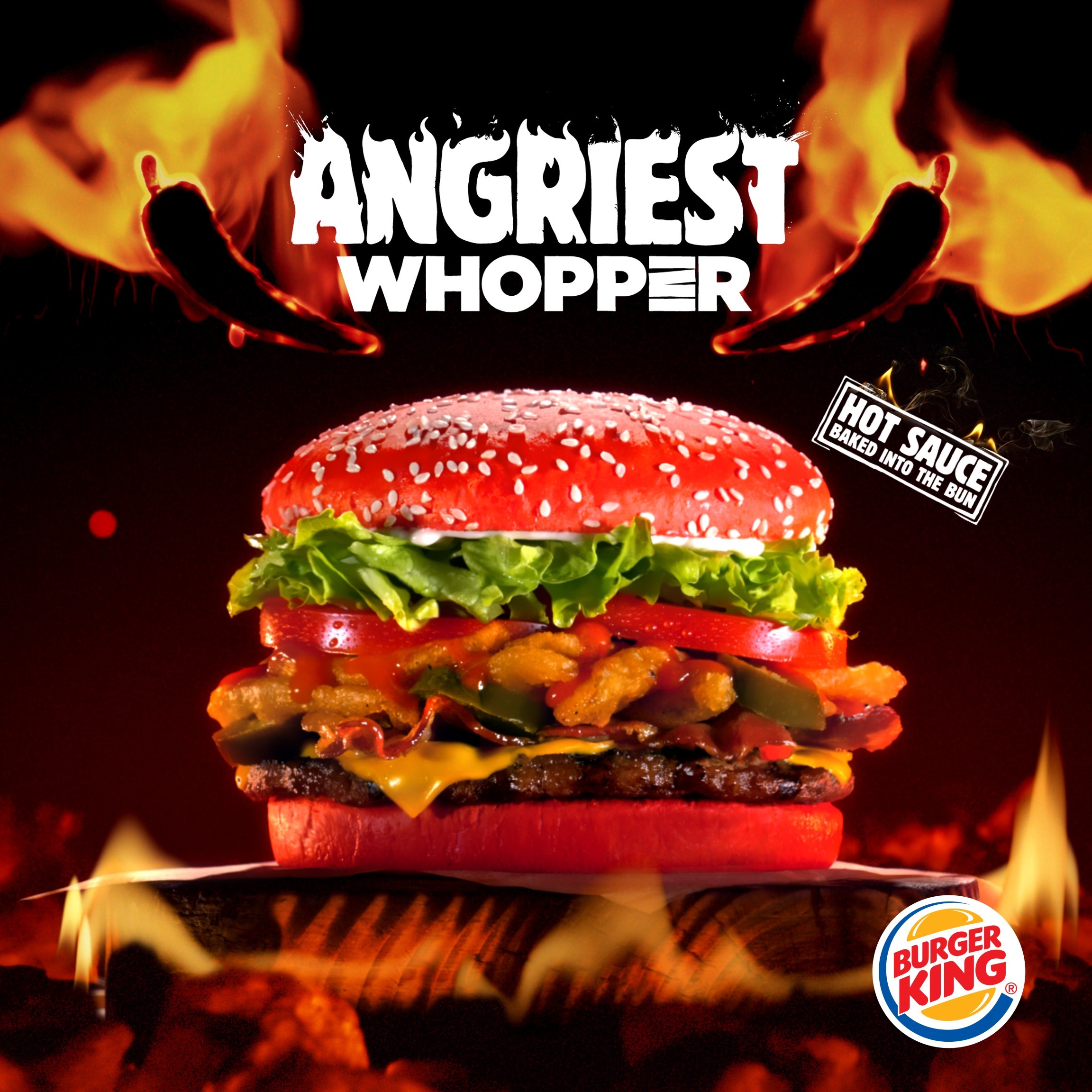 NEW Angriest WHOPPER® Sandwich with Red Bun Debuts at BURGER KING®  Restaurants