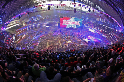 WWE® (NYSE:WWE) announced tonight that WrestleMania 32 set a new attendance record of 101,763, as fans from all 50 states and 35 countries converged on AT&T Stadium in Arlington, Texas. (Photo: Business Wire)