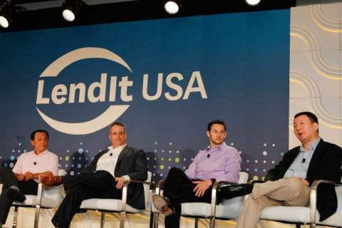 China Rapid Finance CEO Dr. Zane Wang (far right) addresses the LendIt USA conference in San Francisco, California. (Photo: Business Wire)