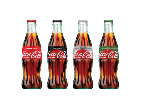 Coca-Cola "One Brand" Packaging - 8oz glass bottle line up (Photo: Business Wire)
