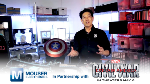 Global distributor Mouser Electronics and engineer spokesperson Grant Imahara are teaming up with Marvel Entertainment to build Super Hero technology straight from the movie Captain America: Civil War. The new program is part of Mouser's popular Empowering Innovation Together Series. To learn more about the cool Super Hero technology, visit www.mouser.com/empowering-innovation. (Photo: Business Wire)