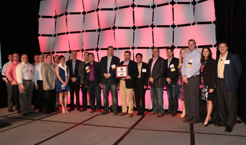 Nortek Air Solutions executives congratulate Gil-Bar Industries of New York on winning their Circle of Champions award at their recent national sales conference. (Photo: Nortek Air Solutions)