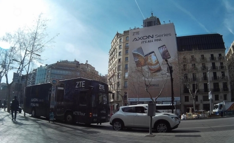The ZTE tour starts its journey to five countries from Barcelona in February 2016, during Mobile World Congress. (Photo: Business Wire)