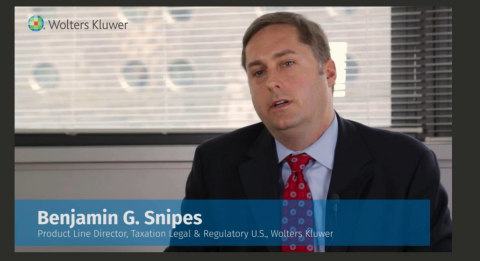 Benjamin G. Snipes, Product Line Director, Taxation Legal & Regulatory U.S., Wolters Kluwer (Photo: Wolters Kluwer)