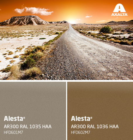 RAL 1035-Pearl Beige and RAL 1036-Pearl Gold combine excellent color retention with weatherability. (Photo: Axalta)