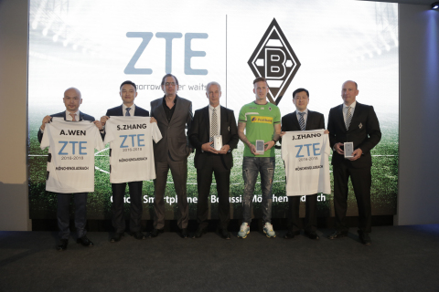 Representatives from ZTE and German football team Borussia Mönchengladbach at press conference (Phot ... 