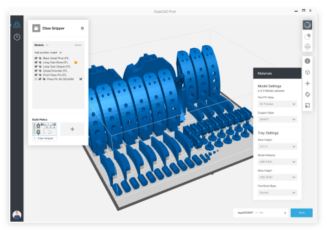 The GrabCAD Print solution's easy-to-use and intuitive print preparation environment removes typical complexities from the design-to-3D print process (Graphic: Stratasys)