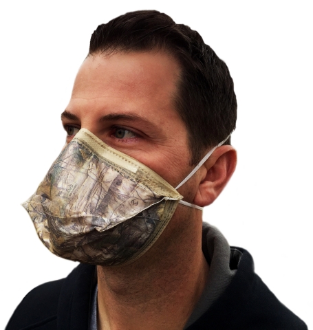 Why wear a plain mask to mow or work outside when you can wear camo? Realtree® Xtra Camo Dust Mask filters pollen, dust, animal dander, and grass, and is now available in select stores and online. (Photo: Business Wire)