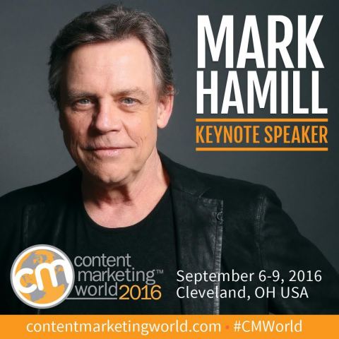 Mark Hamill to be Closing Keynote Speaker at Content Marketing World 2016 in Cleveland, Ohio, September 6-9. (Photo: Business Wire) 