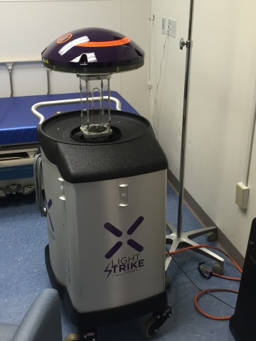 Vidant Edgecombe Hospital recently deployed JoAnn, a Xenex Germ-Zapping Robot, to destroy deadly pathogens and bacteria lurking on hospital surfaces that can cause hospital acquired infections. (Photo: Business Wire)