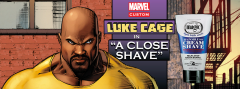 Magic® Shave, the undisputed leader in African American men’s grooming and shaving, is pleased to announce a super collaboration with Marvel Comic’s Luke Cage, the Super Hero for hire who’s known for being rough around the edges but always clean cut. (Photo: Business Wire)