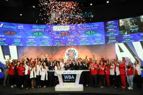 Walgreens Boots Alliance, Inc. Rings Nasdaq Opening Bell in Celebration of Red Nose Day (Photo: Business Wire)