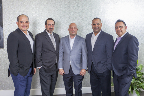 From left to right: Ivan “Pudge” Rodriguez, Partner and Executive Vice President of Business Development; David Bookman, Chief Financial Officer; Joe Randazza, Partner, Chief Investment & Strategic Officer; Nandy Serrano, Partner, Business Development Officer; Benzion ‘Benny’ Aboud, Founder and Managing Partner. (Photo: Business Wire)