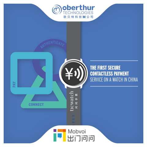 OT partners with Mobvoi and CUP to launch the first secure contactless payment service on Ticwatch in China (Photo: Business Wire)
