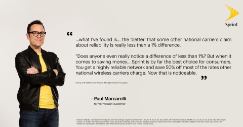 Paul Marcarelli, the guy who used to ask if you could hear me now with Verizon, is appearing in new Sprint advertising (Photo: Business Wire)