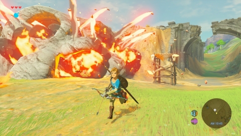 Nintendo showed that heroic Link needs to be resourceful. It's important for players to become familiar with their surroundings so they can find weapons or collect them from defeated enemies. (Graphic: Business Wire)