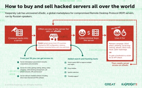 How to buy and sell hacked servers all over the world (Graphic: Business Wire)