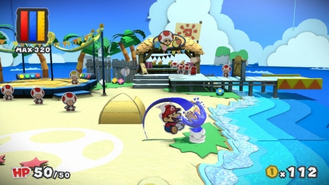In Paper Mario: Color Splash, Mario and friends arrive on Prism Island to solve the mystery surrounding Toad characters that have lost their color. (Graphic: Business Wire)