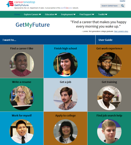 CareerOneStop launches GetMyFuture.org providing career, training, and job search resources for young adults. Mobile friendly. (Photo: Business Wire)