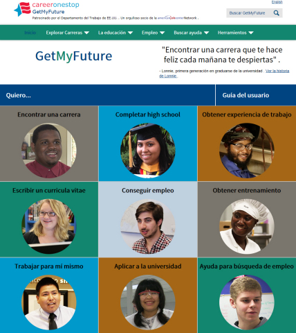 CareerOneStop lanza GetMyFuture.org que brinda recursos de búsqueda laboral, carreras y capacitación para adultos jóvenes. Para uso en dispositivos móviles. (Foto: Business Wire)