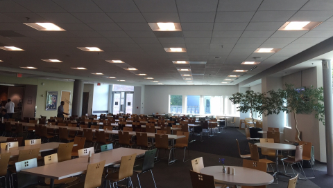 Lighting retrofit in the cafeteria at The Campus at Marlborough (Photo: Business Wire)