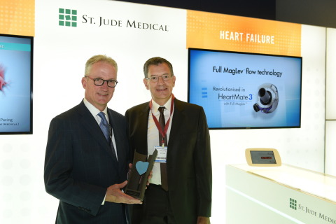 Dr. Mark Carlson, Chief Medical Officer at St. Jude Medical and Dr. Philippe Ritter, Chairman of CardioStim and Heart Rhythm Specialist at the University Hospital of Bordeaux. (Photo: Business Wire)