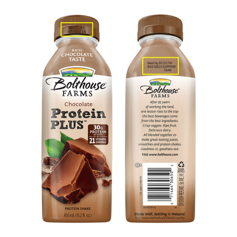 Bolthouse Farms is voluntarily recalling a selection of protein drinks due to possible spoilage which may cause the beverages to appear lumpy, taste unpleasant and have an off odor. The recall affects Protein PLUS Chocolate, Vanilla Bean, Blended Coffee, Strawberry, Coconut and Banana Honey Almond Butter varieties with best by dates between 6/20/16 to 9/18/16. Also being recalled are Mocha Cappuccino Perfectly Protein 15.2oz with a best by date of 9/2/16 and Mocha Cappuccino Perfectly Protein 32oz with best by dates of 8/2/16 and 8/3/16. (Photo: Business Wire)