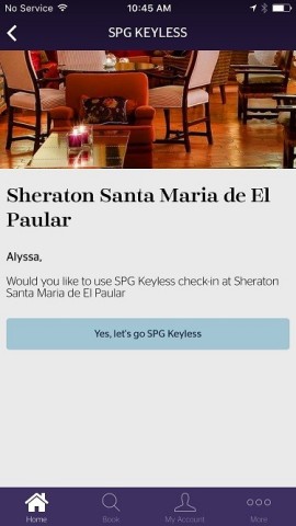 Approximately 24 hours before arrival, guests receive an invitation to opt into SPG Keyless. (Photo: Business Wire)