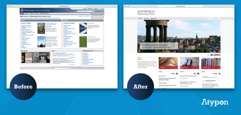 Edinburgh University Press' website, before and after the 2016 relaunch. (Photo: Business Wire)