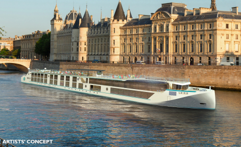 Crystal Debussy and Crystal Ravel will sail on the Seine, Garonne, Dordogne and Gironde Rivers and are considered “Paris Class” yachts, with a length of 110 meters and guest capacity of 78 guests in 39 suites. (Photo: Business Wire)