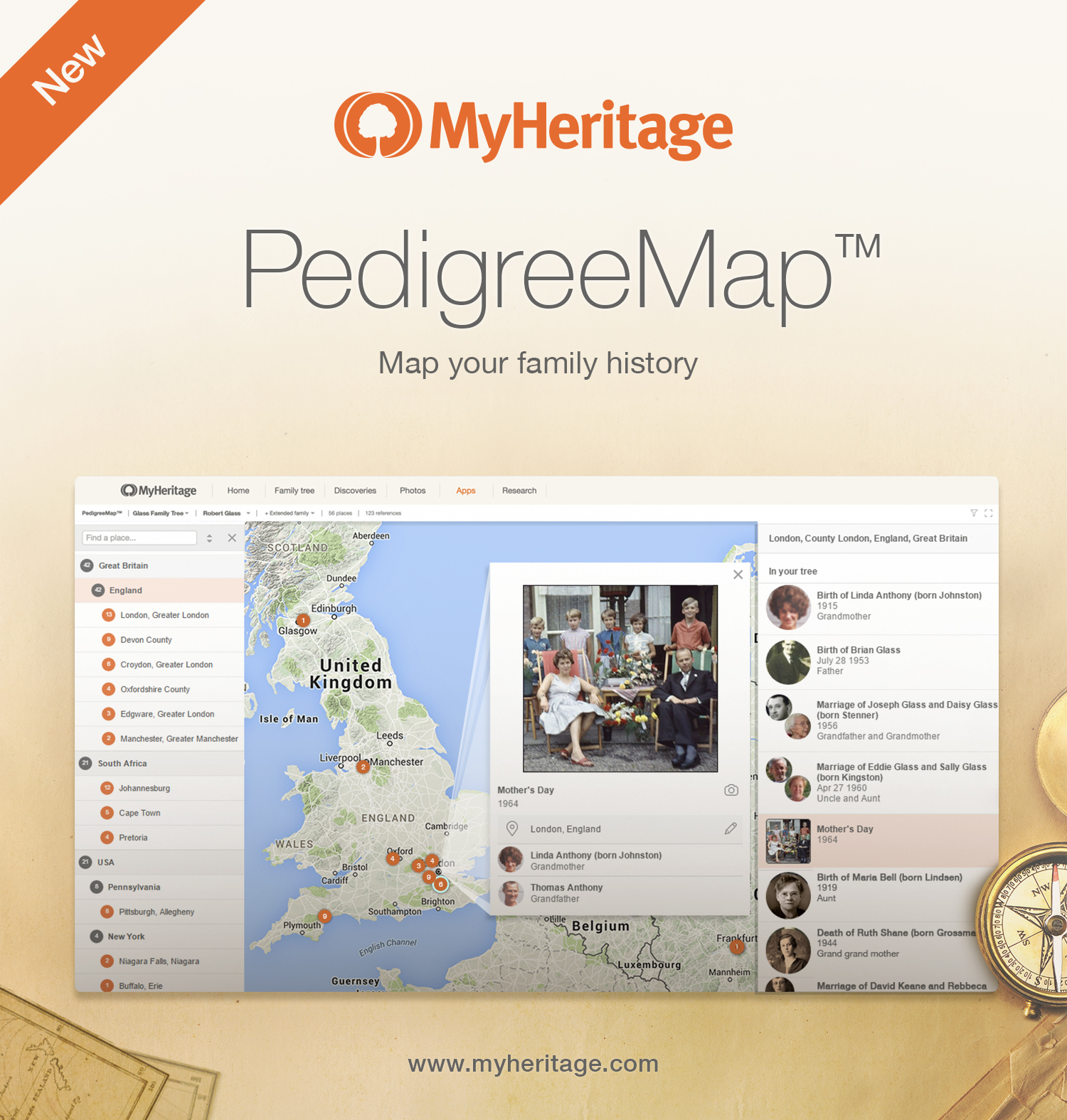 Todo tipo de Debilitar construcción MyHeritage Lanza Mapa de Historia Familiar Online | Business Wire