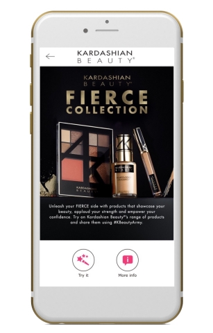 The hottest new Kardashian Beauty products are now available to try on with the augmented reality YouCam Makeup app (Graphic: Business Wire)