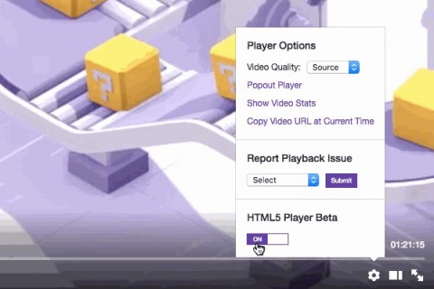 Twitch's HTML5 Video Player is now available to select users at the click of a button. (Photo: Business Wire)