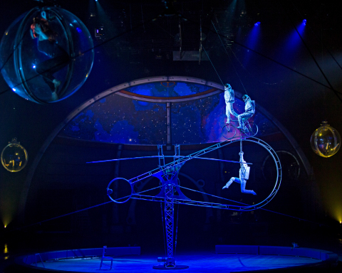 Making its U.S. debut, the Simet Wheel requires incredible balance and artistry, which performers demonstrate as astronauts exploring the galaxy. (Photo: Business Wire)