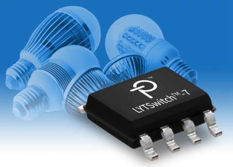 Power Integrations 推出可將 BOM 數量減少 40% 的可調光雙向閘流器 (TRIAC) LYTSwitch-7 LED 驅動 IC (照片：美國商業資訊)   