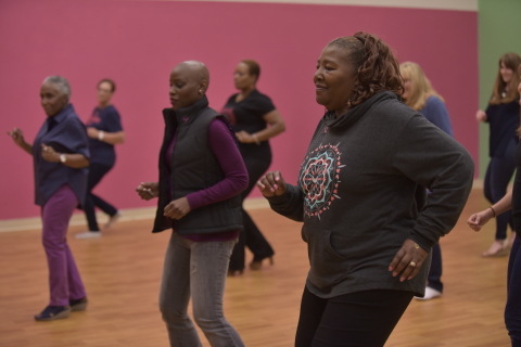 Ford Warriors in Pink 2016 Models of Courage participate in a dance class. This is an example of just one way to create #MoreGoodDays for those in the fight. (Photo: Business Wire)