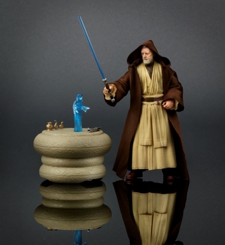 Recreate the noble journey of the great Jedi Master with the highly collectible Obi-Wan Kenobi Pack. Featuring authentic, movie-accurate detail, this elite 6-inch scale Obi-Wan Kenobi figure comes equipped with Jedi robe, 2 lightsabers, an electronic light-up table, and Princess Leia hologram delivering a vital message. (Photo: Business Wire)