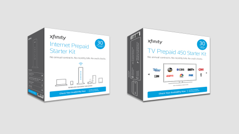 Comcast today announced plans to roll out Xfinity Prepaid Services, a pay-as-you-go offering that lets people sign-up for TV or Internet service and "refill" their subscription any time they would like, for either seven or 30 days. (Graphic: Business Wire) 