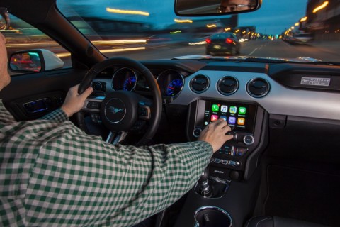Ford continues to expand its SYNC 3 connectivity platform – allowing compatibility of Apple CarPlay, pictured, and Android Auto – throughout its entire 2017 U.S. vehicle lineup of cars, SUVs, light trucks and electrified vehicles. (Photo: Business Wire)	