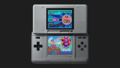 In Kirby Mass Attack, gather a mob of Kirby characters and then lead them through this crazy Game Boy Advance adventure in which nothing can stand in your way. (Graphic: Business Wire)