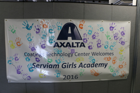 Serviam Girls Academy middle school students commemorate their visit to Axalta's Coatings Technology ... 