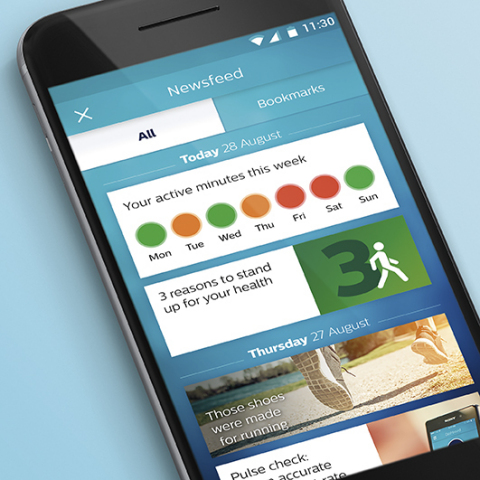 The Philips HealthSuite Health App is free and available on iOS and Android