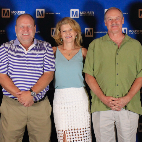 Mouser Electronics honors three outstanding individuals with its new President’s Award for winning the Best-in-Class Award five or more times. This year’s President’s Award recipients are (left to right) Steve Nye, Cheryl Swaim and Doug Lippincott. (Photo: Business Wire)