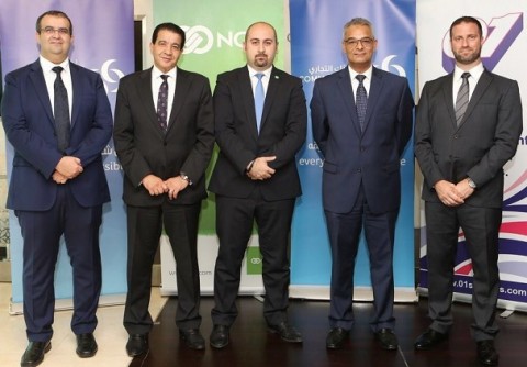 From left to right: Mohamed Hikmat (CBQ Senior Project Manager), Ahmed Tawfik (CBQ PMO Head), Hicham Yamout (NCR QATAR GM), Samir Sheikh (CBQ COO) and Hady Maakaroun (NCR Qatar Account Manager Financial) (Photo: Business Wire)