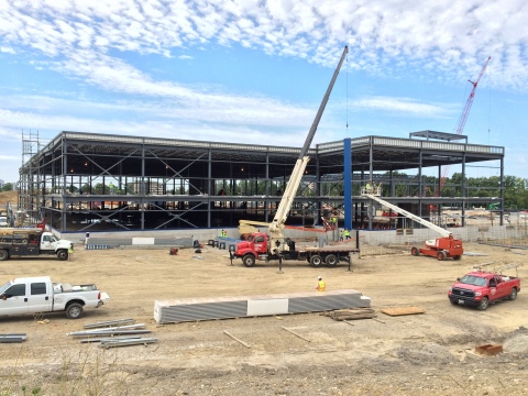 Construction progresses on future IKEA Columbus as iconic blue exterior begins to transform store, opening Summer 2017 (Photo: Business Wire)