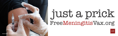 AHF's “Just a Prick” meningitis vaccination billboard campaign addresses an outbreak of meningitis in Southern California affecting gay & bi men. (Graphic: Business Wire)