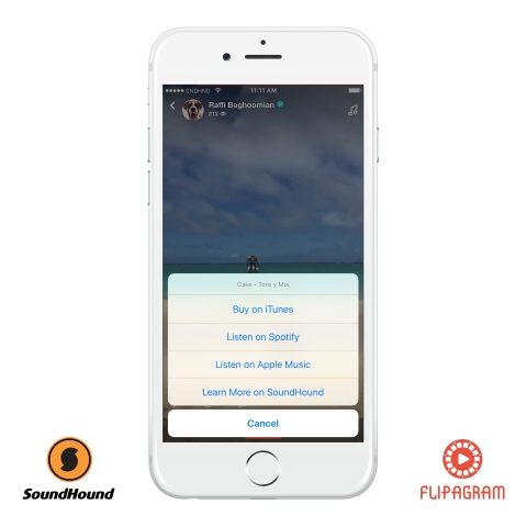 Love a song used in a Flipagram? Learn more about the song and artist details in SoundHound. (Photo: Business Wire)