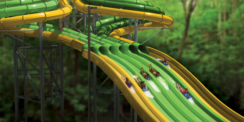 The Dollywood Company today announced the addition of TailSpin Racer, a thrilling six-lane racing slide, to Dollywood's Splash Country for 2017. (Photo: Business Wire)