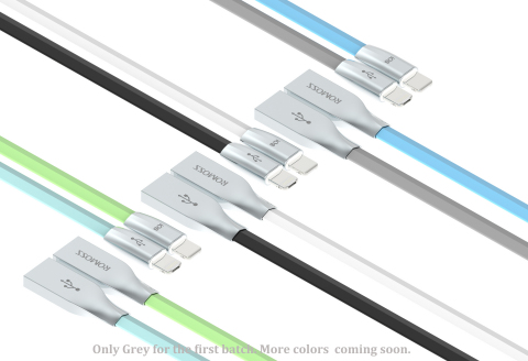 單一羅馬仕RoLink Hybrid充電傳輸線可為iOS和Android兩種設備充電，同時為iPhone提供資料傳輸功能（圖片：美國商業資訊）